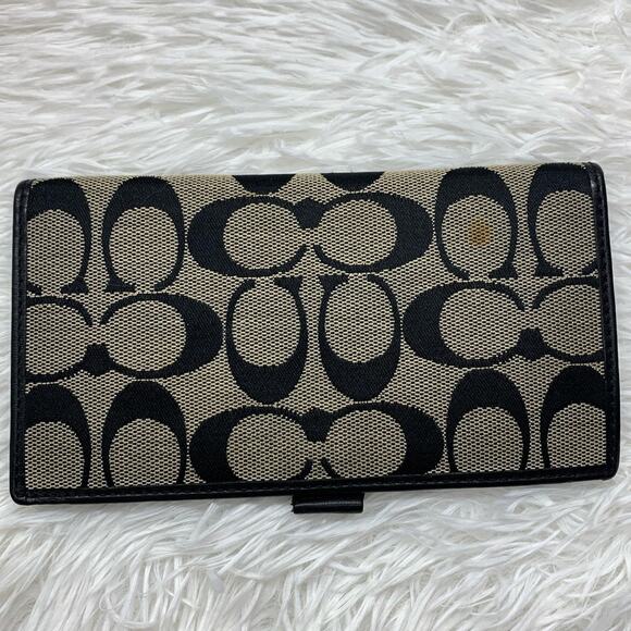 COACH Black and Gray Checkbook - Picture 2 of 6